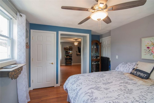 350 Narrow Ln, Charlestown, RI 02813 - bedroom with wood finished floors and a ceiling fan