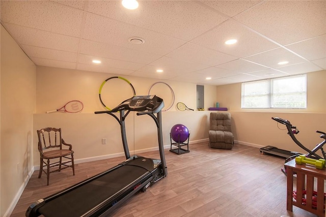 350 Narrow Ln, Charlestown, RI 02813 - workout area featuring wood finished floors and recessed lighting