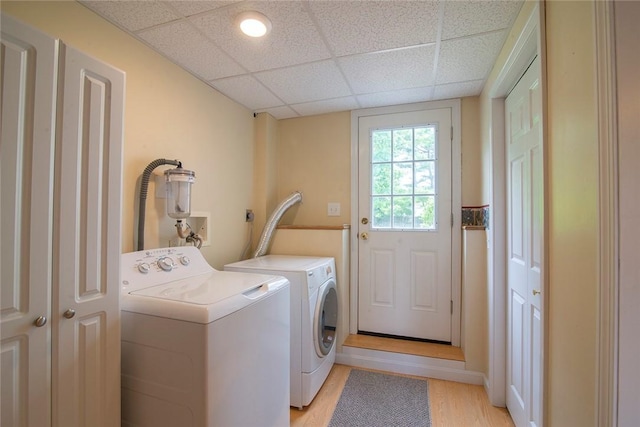 350 Narrow Ln, Charlestown, RI 02813 - laundry room featuring separate washer and dryer and light wood-style floors