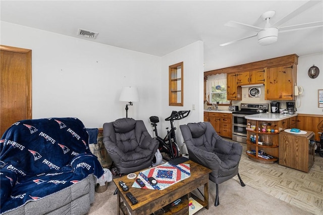 226 Westcott Rd, Scituate, RI 02857 - living room with ceiling fan