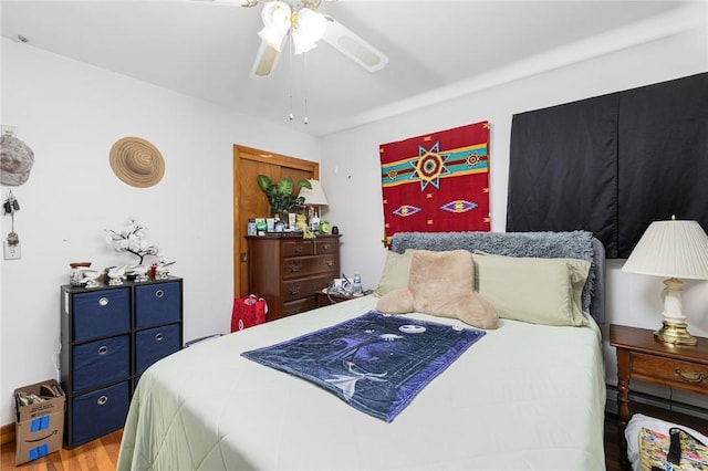 226 Westcott Rd, Scituate, RI 02857 - bedroom featuring wood finished floors and a ceiling fan