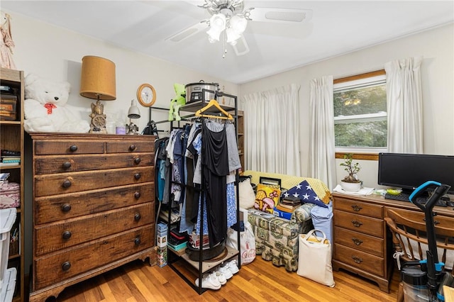 226 Westcott Rd, Scituate, RI 02857 - home office with wood finished floors and a ceiling fan