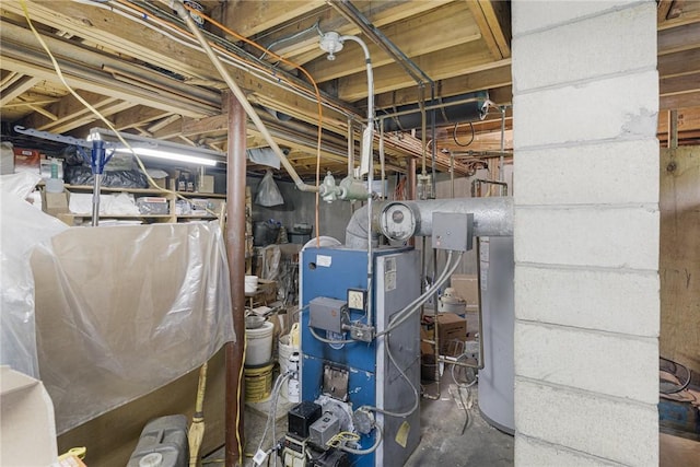 226 Westcott Rd, Scituate, RI 02857 - utility room featuring water heater and a heating unit