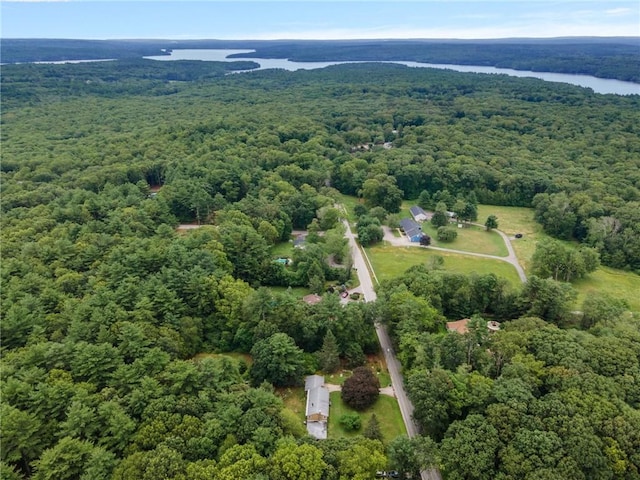 226 Westcott Rd, Scituate, RI 02857 - aerial overview of property's location featuring a heavily wooded area and a nearby body of water