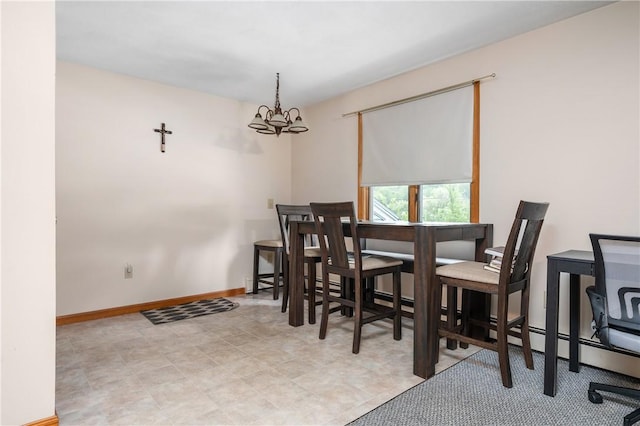 2 Angle St Unit 5, Lincoln, RI 02838 - dining room with a chandelier and baseboards