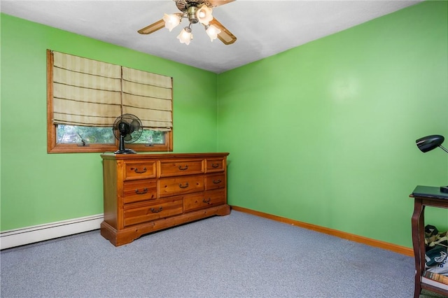 2 Angle St Unit 5, Lincoln, RI 02838 - bedroom featuring baseboard heating, carpet floors, and a ceiling fan