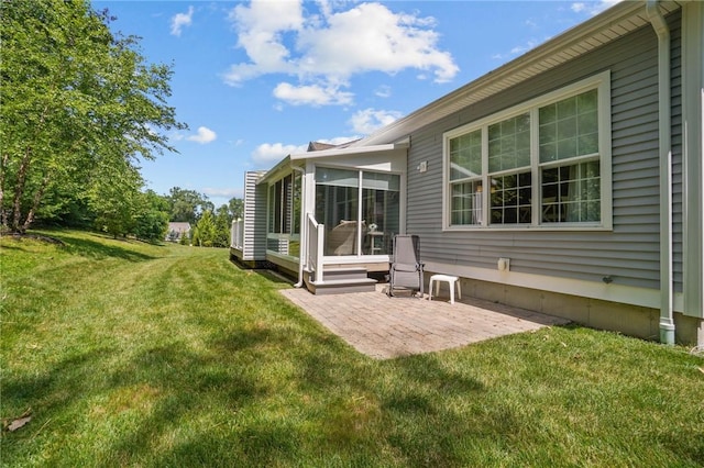 170 Providence Pike Unit 145, North Smithfield, RI 02896 - back of house featuring a sunroom, a yard, and a patio area