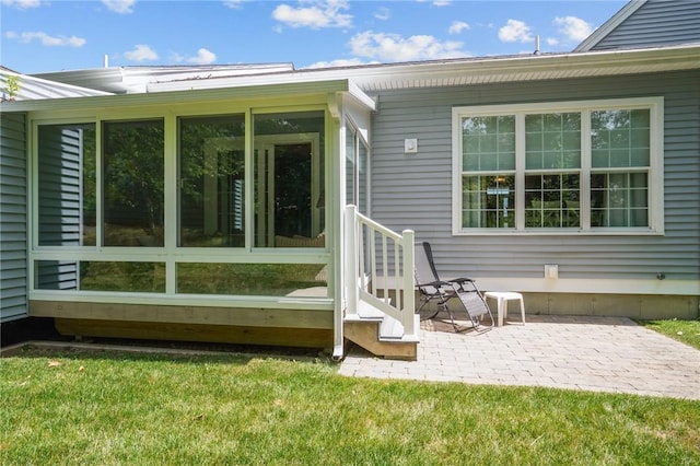 170 Providence Pike Unit 145, North Smithfield, RI 02896 - rear view of property featuring a lawn and a patio
