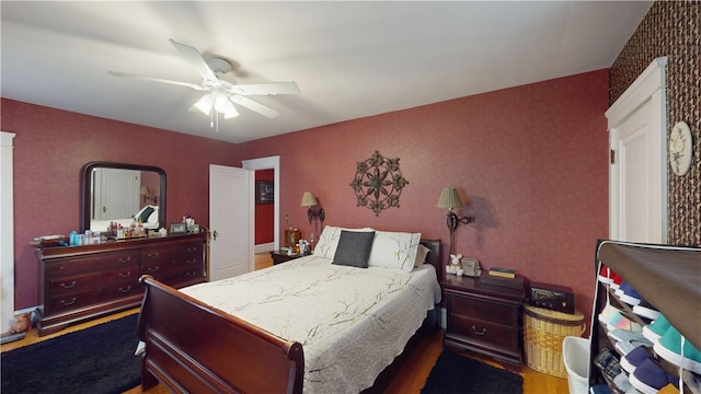95 Burlington St, Providence, RI 02906 - bedroom with a ceiling fan and wood finished floors