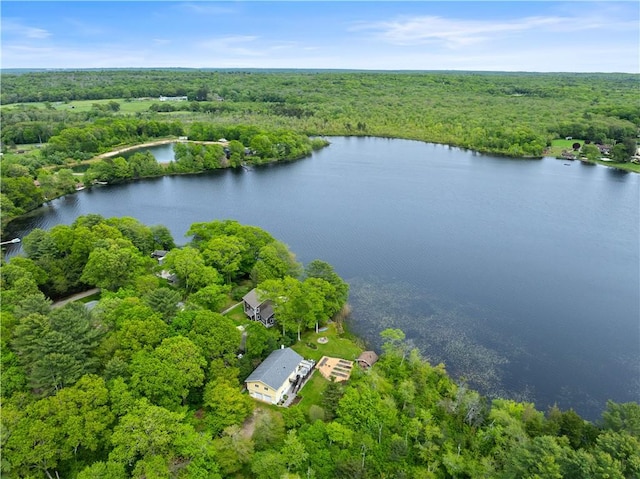 106 Lauri Dr, Charlestown, RI 02813 - bird's eye view of a heavily wooded area and a nearby body of water