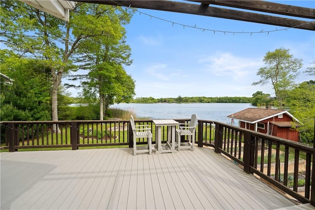 106 Lauri Dr, Charlestown, RI 02813 - wooden deck featuring a water view