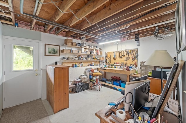 106 Lauri Dr, Charlestown, RI 02813 - below grade area with a workshop area