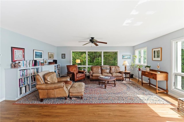 106 Lauri Dr, Charlestown, RI 02813 - living area with wood finished floors and ceiling fan
