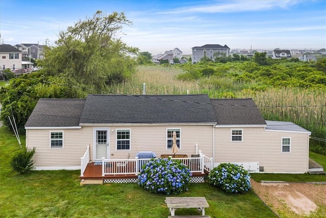 2 Geraldine Blvd, Narragansett, RI 02882 - back of house featuring a deck, a yard, and roof with shingles