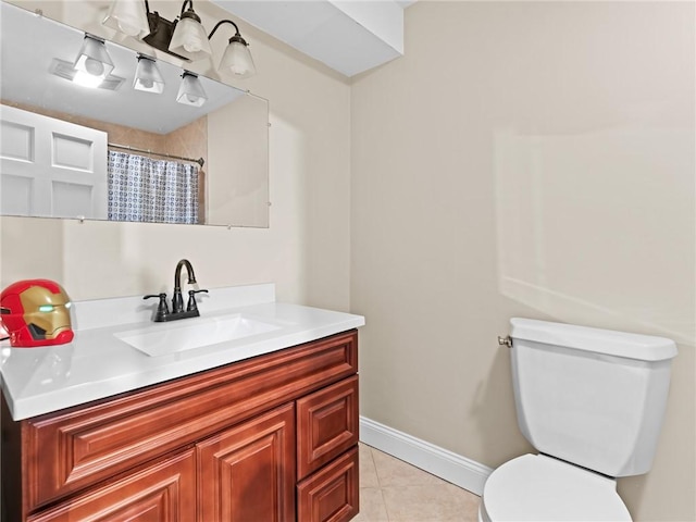15 Sycamore Dr, West Warwick, RI 02893 - bathroom featuring vanity, tile patterned floors, and a shower with shower curtain