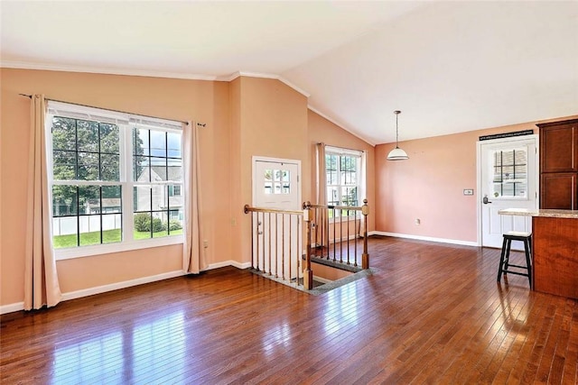 28 Plant St, Cumberland, RI 02864 - spare room with dark wood-style flooring and vaulted ceiling