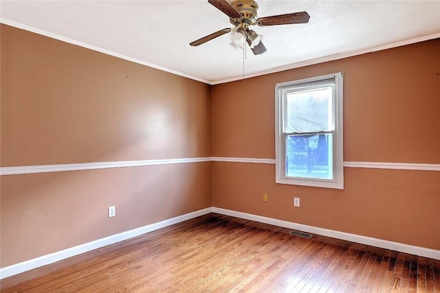 28 Plant St, Cumberland, RI 02864 - spare room featuring hardwood / wood-style floors, a ceiling fan, and ornamental molding