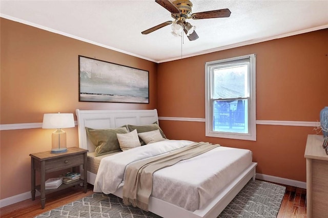 28 Plant St, Cumberland, RI 02864 - bedroom with wood finished floors, ornamental molding, and a ceiling fan