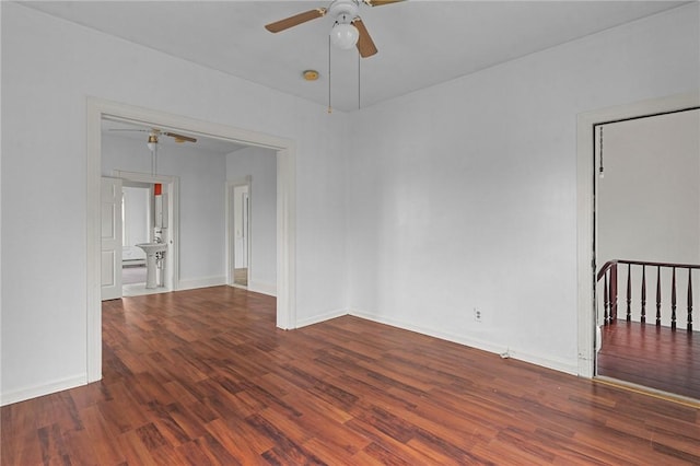 230 Pawtucket Ave, Pawtucket, RI 02860 - empty room with a ceiling fan and wood finished floors