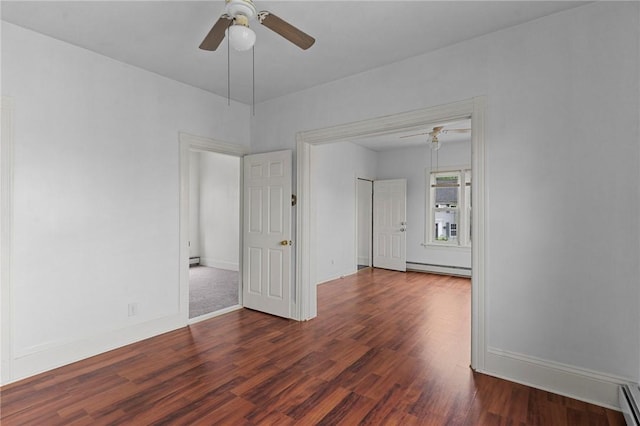 230 Pawtucket Ave, Pawtucket, RI 02860 - empty room with a ceiling fan, wood finished floors, and baseboard heating