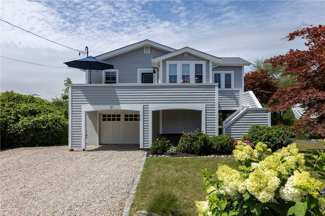 21 Overlook Ave, Charlestown, RI 02813 - raised beach house featuring a garage and driveway