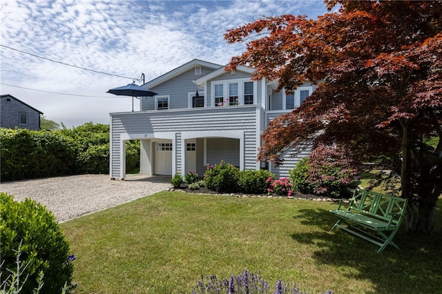 21 Overlook Ave, Charlestown, RI 02813 - view of front facade with driveway, stairway, and a front yard