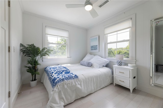 21 Overlook Ave, Charlestown, RI 02813 - bedroom with crown molding and a ceiling fan