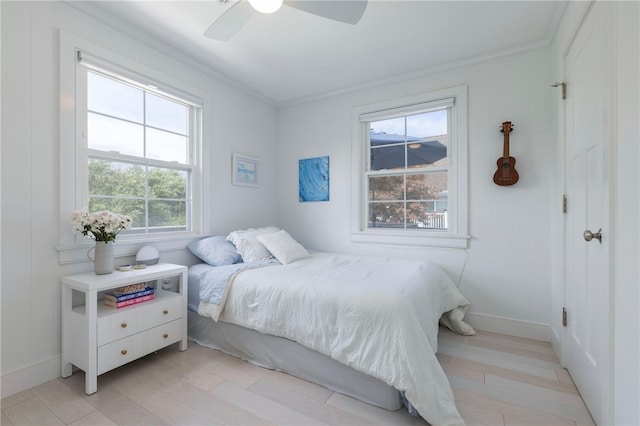 21 Overlook Ave, Charlestown, RI 02813 - bedroom featuring ornamental molding and a ceiling fan