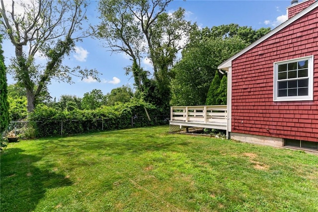 43 Peckham Pl, Bristol, RI 02809 - view of yard with a deck