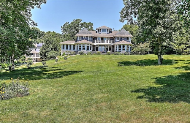 25 Brayton Point Rd, Westport, MA 02790 - back of house with a lawn and a balcony