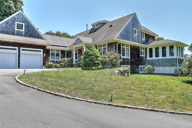 25 Brayton Point Rd, Westport, MA 02790 - shingle-style home featuring an attached garage, a front yard, driveway, and roof with shingles