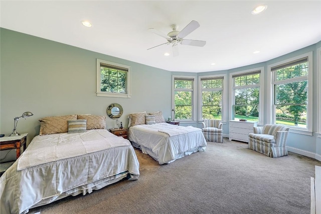25 Brayton Point Rd, Westport, MA 02790 - bedroom with recessed lighting, carpet, and ceiling fan