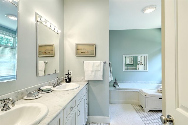 25 Brayton Point Rd, Westport, MA 02790 - bathroom featuring double vanity and a bath