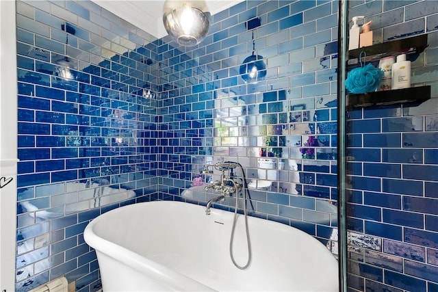 17 Golini Dr, Johnston, RI 02919 - bathroom with a freestanding tub and tile walls