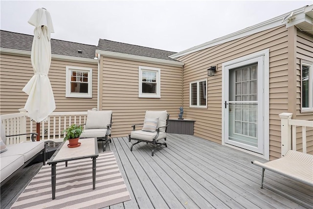72 Audubon Rd, Warwick, RI 02888 - wooden deck featuring outdoor lounge area