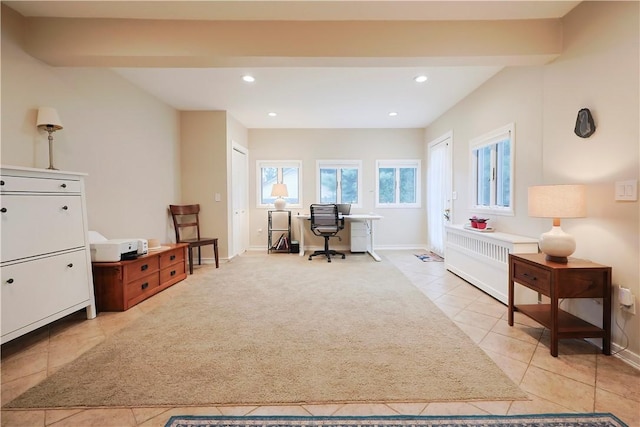 72 Audubon Rd, Warwick, RI 02888 - office area with light tile patterned floors and recessed lighting