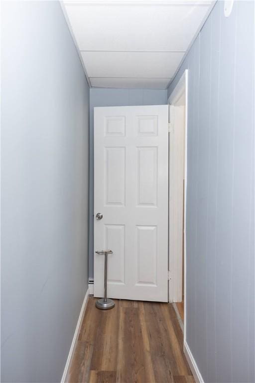 89 Warren Ave, East Providence, RI 02914 - hallway featuring dark wood-style floors and baseboards