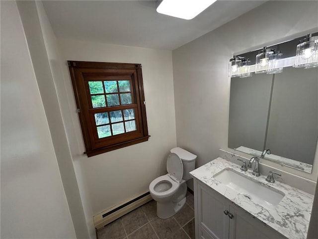 80 Silverwood Ln, West Warwick, RI 02893 - bathroom with baseboard heating, vanity, and tile patterned flooring
