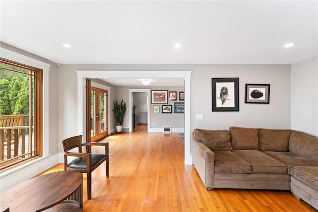 80 Highland Ave, South Kingstown, RI 02879 - living room featuring light wood-type flooring, plenty of natural light, and recessed lighting