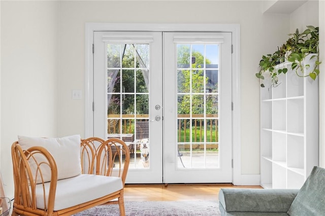 92 Franklin St, Bristol, RI 02809 - entryway featuring french doors, plenty of natural light, and wood finished floors