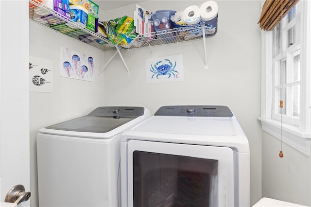 92 Franklin St, Bristol, RI 02809 - laundry area featuring separate washer and dryer