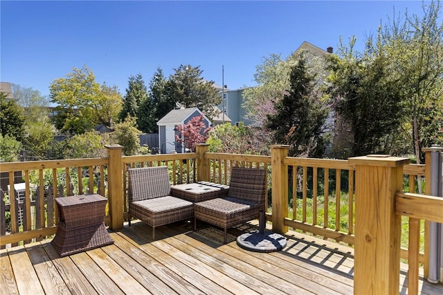 92 Franklin St, Bristol, RI 02809 - deck featuring a shed