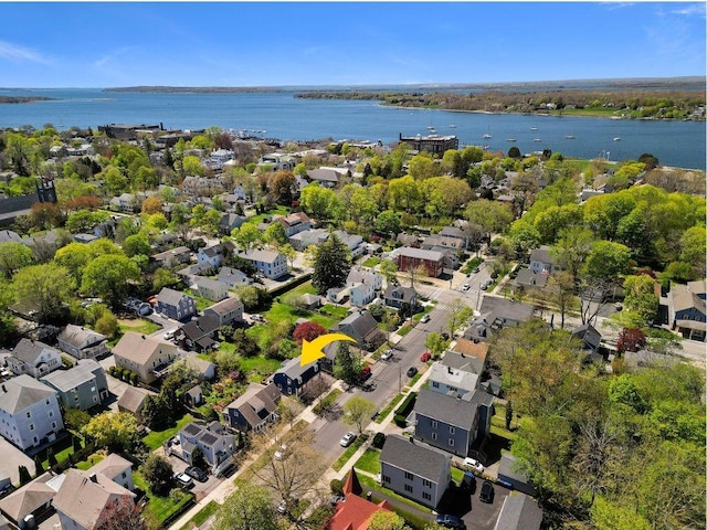 92 Franklin St, Bristol, RI 02809 - aerial view of residential area featuring a large body of water