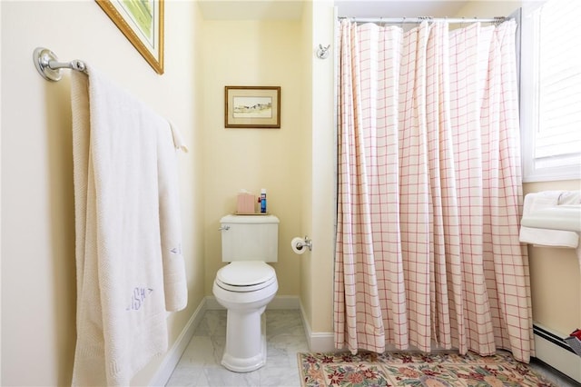 2 Quail Run, Westerly, RI 02891 - bathroom with a baseboard heating unit and curtained shower