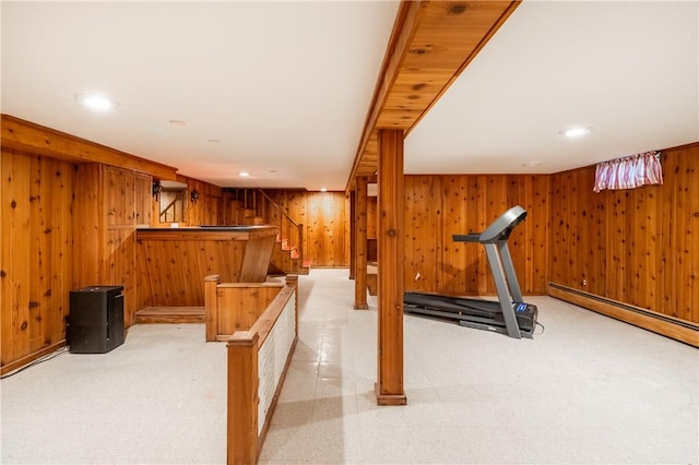 2 Quail Run, Westerly, RI 02891 - workout room with wood walls and recessed lighting