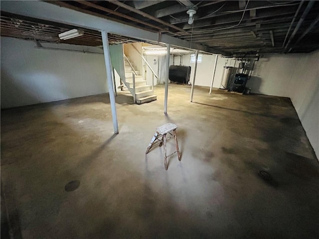 51 Benjamin St, Pawtucket, RI 02861 - unfinished below grade area with oil tank and stairs