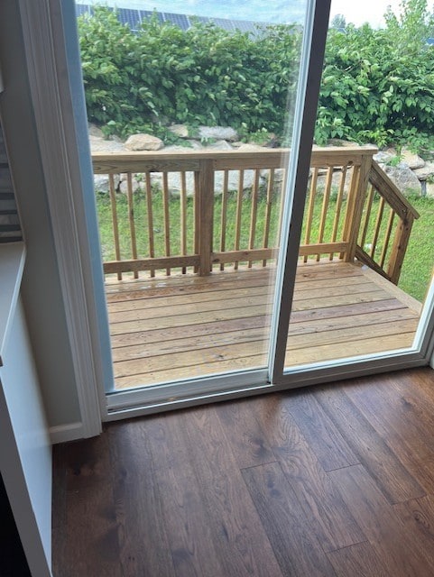 99 Ayda Rose Ave, West Warwick, RI 02893 - doorway to outside with wood finished floors