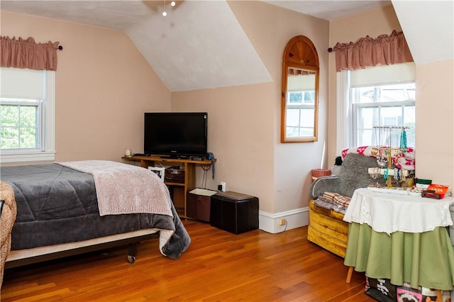 64 Riverfarm Rd, Cranston, RI 02910 - bedroom with wood finished floors and lofted ceiling