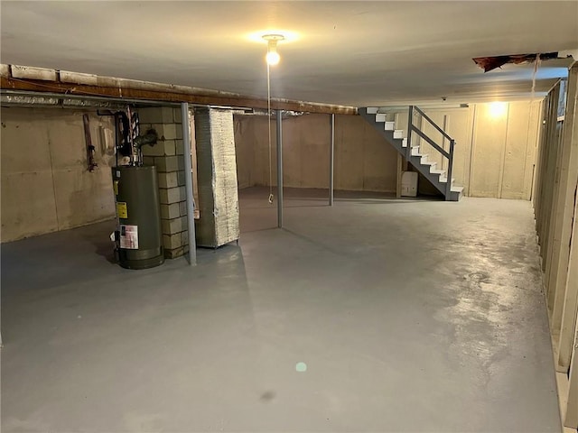 18 Louisiana Ave, Warwick, RI 02888 - unfinished basement featuring water heater and stairs