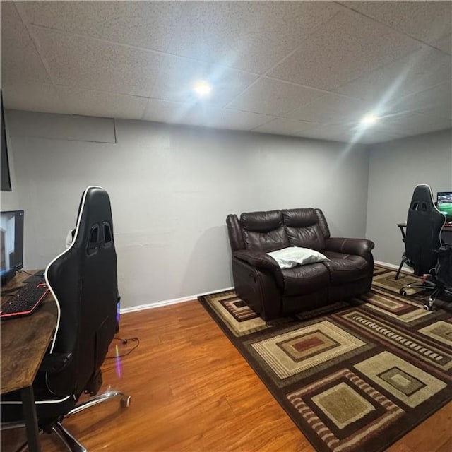 34 Ridge St, East Providence, RI 02914 - home office featuring wood finished floors and a drop ceiling
